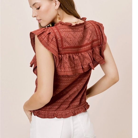 Rust Button-Up Women's Top - Picture 6 of 11